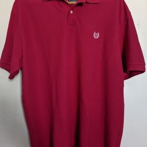 Chaps Ralph Lauren Mens Red Short Sleeve Polo Shirt- Large